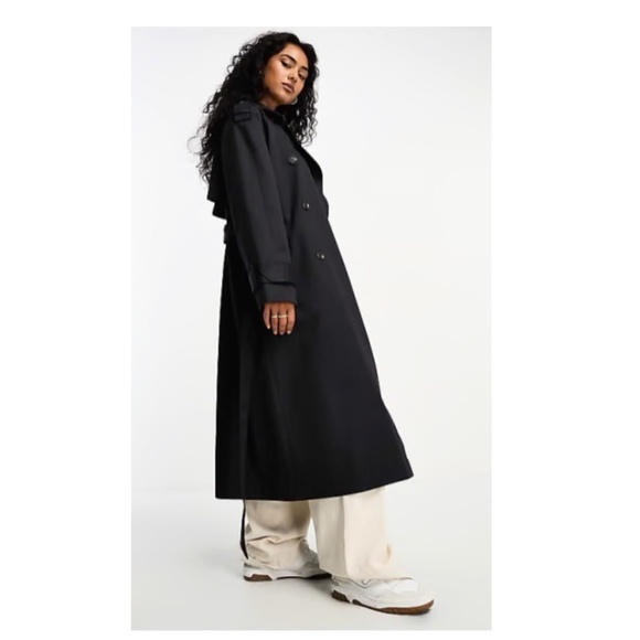 ASOS DESIGN longline trench coat in black - Picture 5 of 5